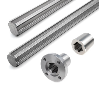 Шлицевые валы, втулки и опоры